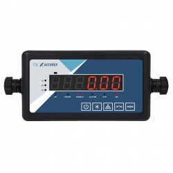 Frontal indicador Accurex TX com digitos LED.