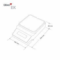 Desenho dimensional da balança compacta Gram EK