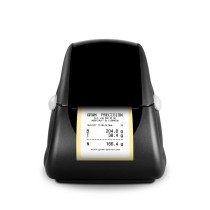 Frontal da rotuladora Gram Q2 com etiqueta impressa