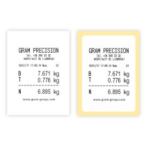 ticket e etiqueta de teste